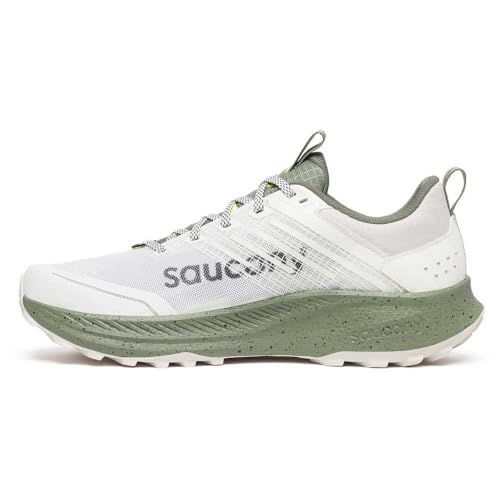 Saucony Men's Ride Tr2 Sneaker, White/Olivine, 11