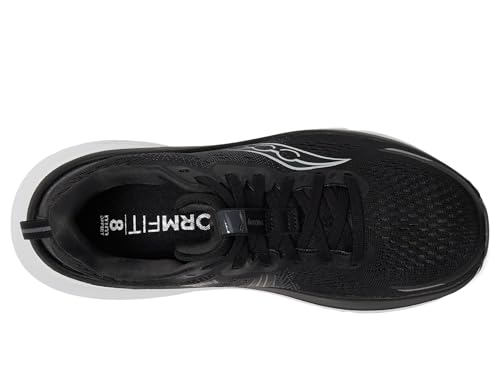 Saucony Women's Guide 18 Sneaker, Black/White, 12 Wide