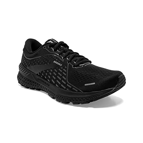 Brooks Women's Adrenaline GTS 21 Supportive Running Shoe - Black/Black/Ebony - 10.5 Medium