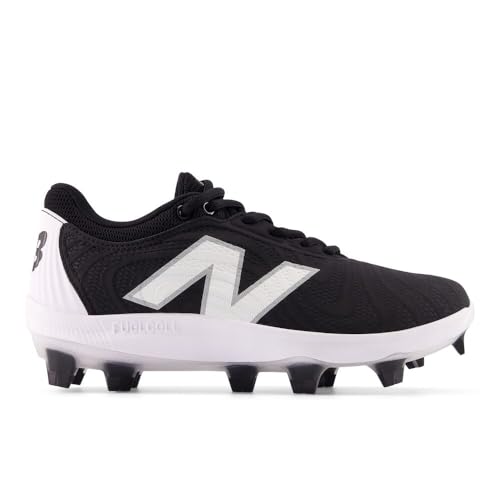 New Balance Women's FuelCell Fuse V4 Molded Softball Shoe, Black/Optic White, 9 M