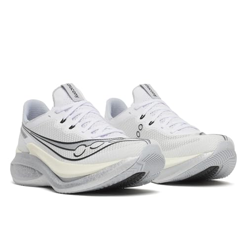 Saucony Men's Endorphin Pro 5 Sneaker, White/Black, 8.5