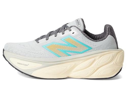 New Balance Men's Fresh Foam X More V5 Running Shoe, Brighton Grey/Calcium/Cyber Jade, 9 XW