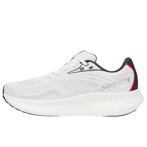 Saucony Men's Ride 18, White/Black, 11