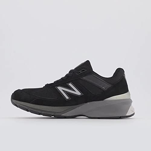 New Balance Women's Made in US 990 V5 Sneaker, Black/Silver, 5 N US