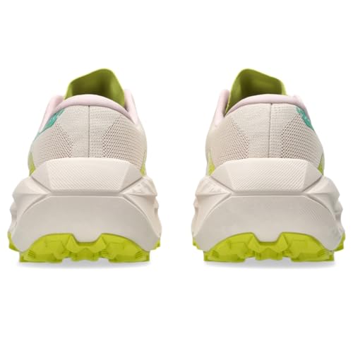 ASICS Women's Trabuco MAX 5 Trail Running Shoes, 7.5, Mineral Beige/Aurora Green