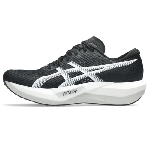 ASICS Unisex Magic Speed 5 Running Shoes, 9M / 10.5W, Black/White