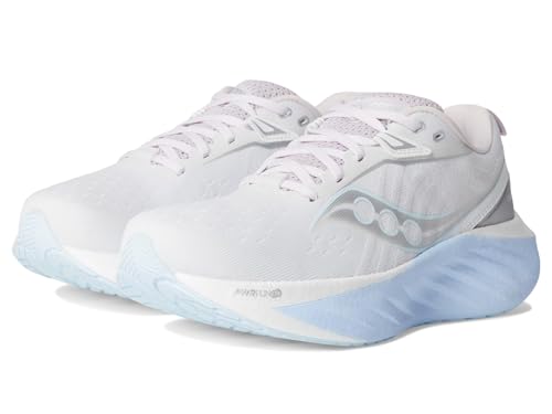 Saucony Women's Triumph 22 Running Shoe, White/Ice melt, 5.5 Medium