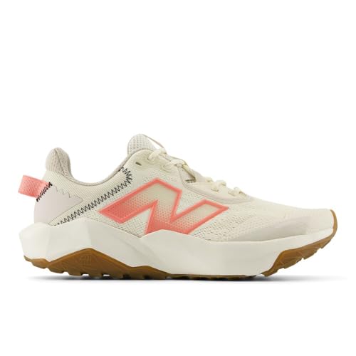 Women's New Balance DynaSoft Nitrel v6 Trail Shoes in Angora/Sunfade Red/Timberwolf alternate view 3