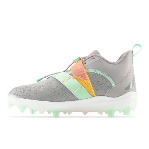 Unisex New Balance FuelCell Lindor v2 Comp Baseball Shoe in Team Away Grey/Electric Jade/Neon Dragonfly product image