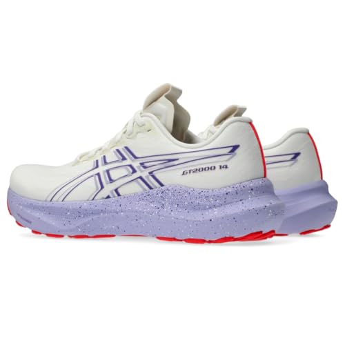 ASICS Women's GT-2000 14 Running Shoes, 13, Cream/EDO Purple