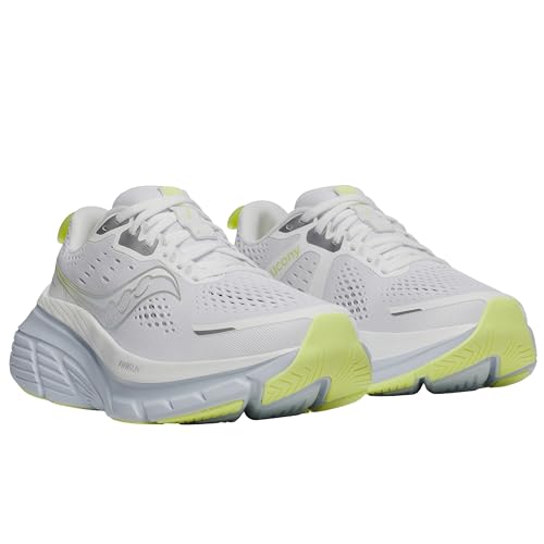Saucony Women's Guide 18 Sneaker, White/Ice Melt, 10 Wide