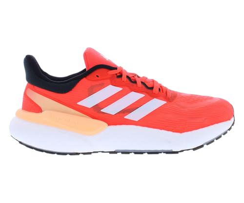 adidas Solarboost 5 Mens Shoes Size 12, Color: Solar Rosy Red/Solid White/Acid Orange/Fruit Orange