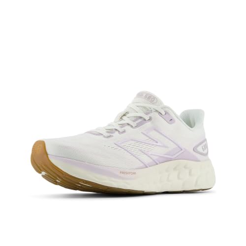 New Balance Women's Fresh Foam 680 V8 Running Shoe, Sea Salt/Taro, 6 W