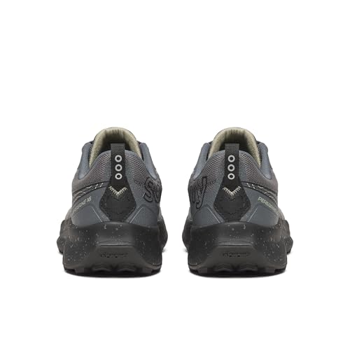 Saucony Men's Peregrine 16 Sneaker, Carbon/Black, 9.5