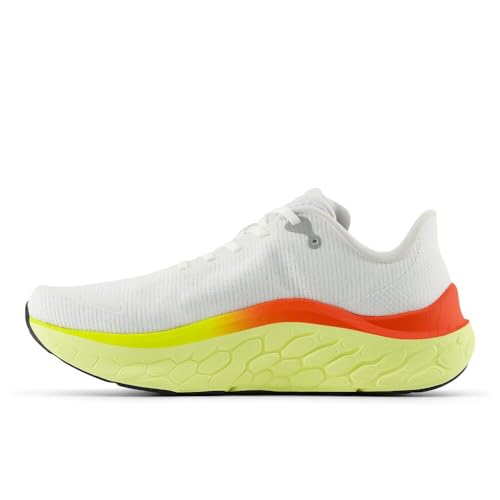 New Balance Men's Fresh Foam X Kaiha Road V1 Running Shoe, White/Black/Neo Flame, 12