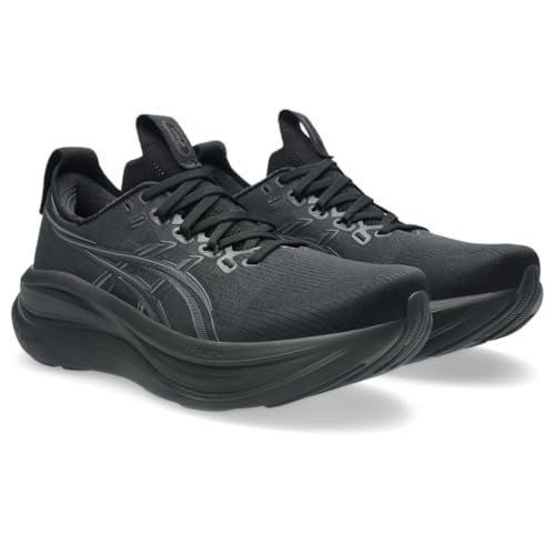 ASICS Men's Gel-Nimbus 28 Running Shoes, 12, Black/Graphite Grey