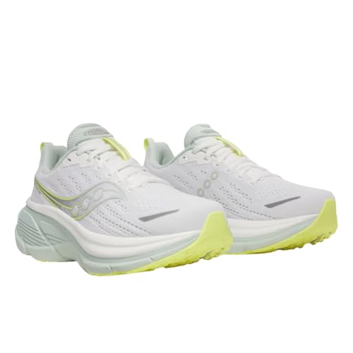 Saucony Women's Hurricane 25 Sneaker, White/Mist, 7.5