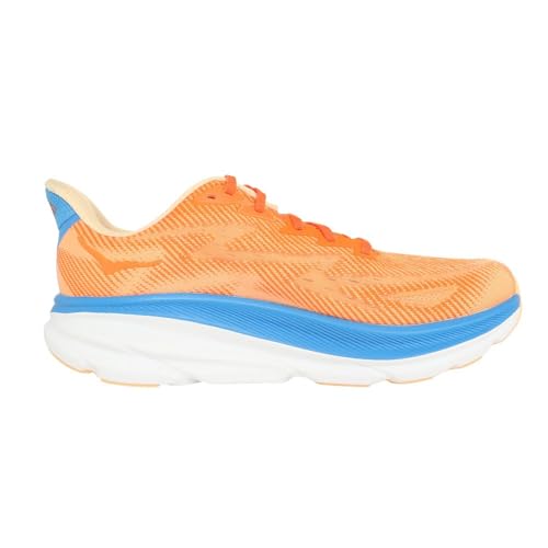 Wide Men's Clifton 9 in Vibrant Orange/Impala by Hoka