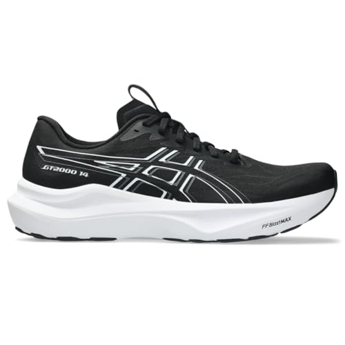 ASICS Men's GT-2000 14 Running Shoes, 9.5, Black/White