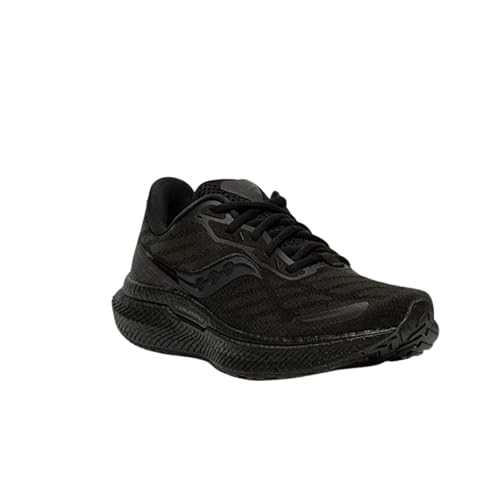 Saucony Men's Triumph 19 Sneaker, Triple Black, 6.5