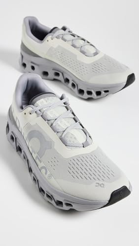 On Men's Cloudmonster Sneakers, Ice | Alloy, Grey, 13 Medium US