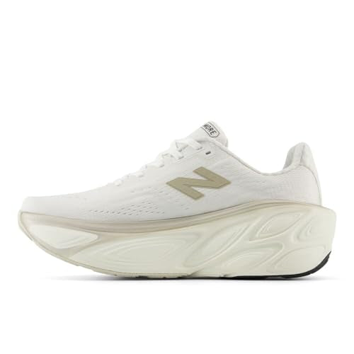 New Balance Women's Fresh Foam X More V5 Running Shoe, White/Sea Salt/Light Gold Metallic, 12 M