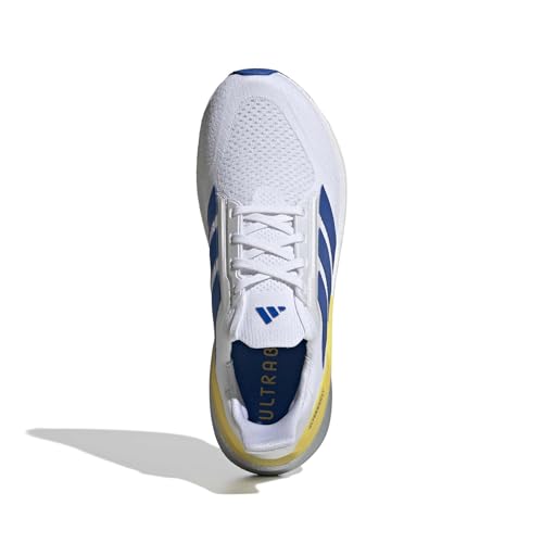 adidas Men's Ulraboost 5X, White/Blue/Yellow, 11