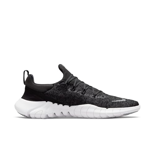 Nike Men's Free Rn 5,0 2021 Running Shoe, Black White Dk Smoke Grey, 12 US