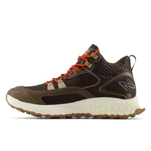 Men's New Balance Fresh Foam X Hierro Mid GTX v1 Trail Shoes in Dark Mushroom/Black Coffee/Neo Flame alternate view 2