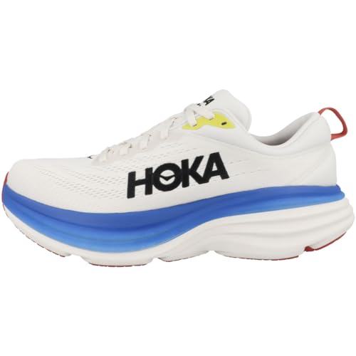 HOKA Mens Bondi 8 Textile Blanc De Blanc Virtual Blue Trainers 11.5 US