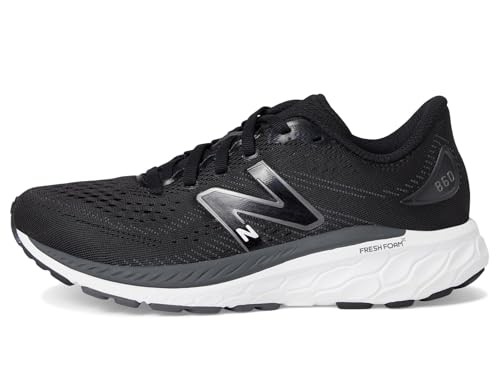 New Balance Kid's Fresh Foam X 860 V13 Running Shoe, Black/White/Magnet, 5.5 Medium US