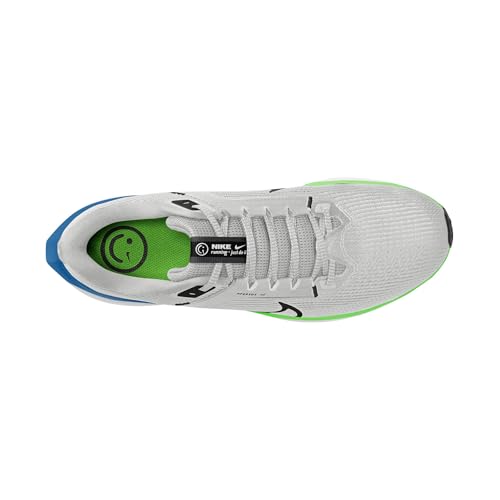 NIKE Pegasus 40 Men's Road Running Shoes, PLATINUM TINT/BLACK-WHITE-GREEN STRIKE, 12 UK (13 US)