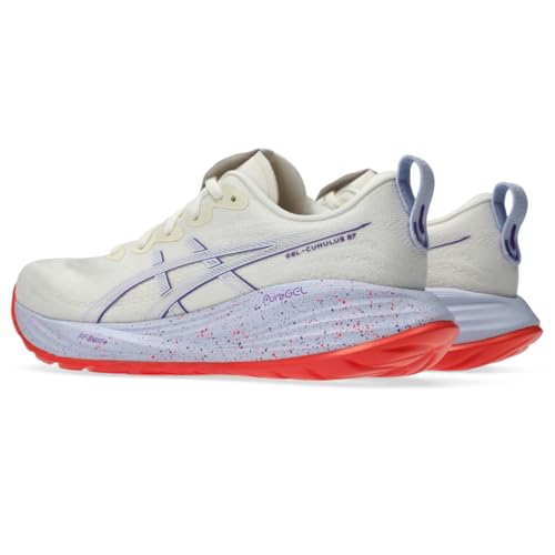 ASICS Women's Gel-Cumulus 27 Tokyo Running Shoes, 12, Cream/EDO Purple