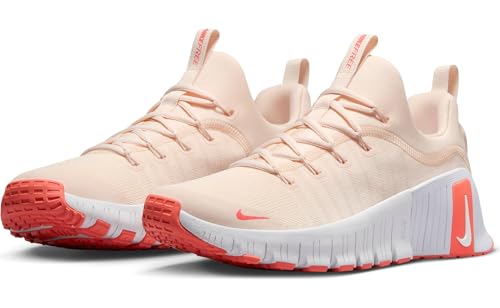 Nike Free Metcon 6 Women's Workout Shoes (FJ7126-801, Guava Ice/Light Wild Mango/White) Size 10
