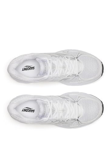 Saucony Unisex Ride Millennium Sneaker, White/Silver, 8.5