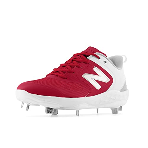 New Balance Women's Fresh Foam X Velo V3 Metal Softball Shoe, Red/White, 7.5 Medium US