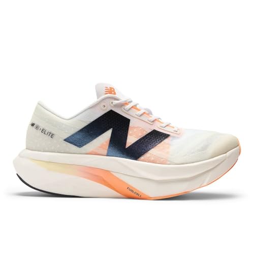 New Balance Men's FuelCell SuperComp Elite V4 Running Shoe, White/Angora/Hot Mango, 12.5 M
