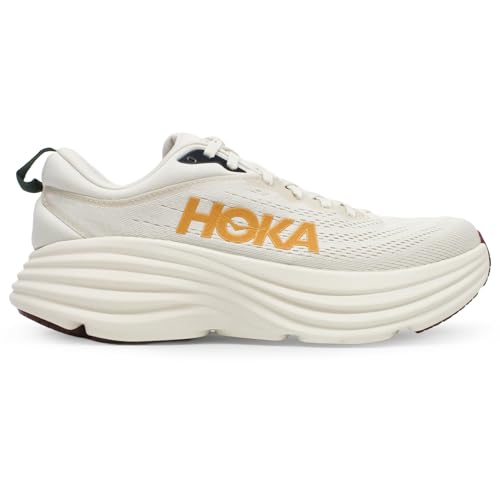 HOKA Mens Bondi 8 Textile Oat Milk Alabaster Trainers 9 US