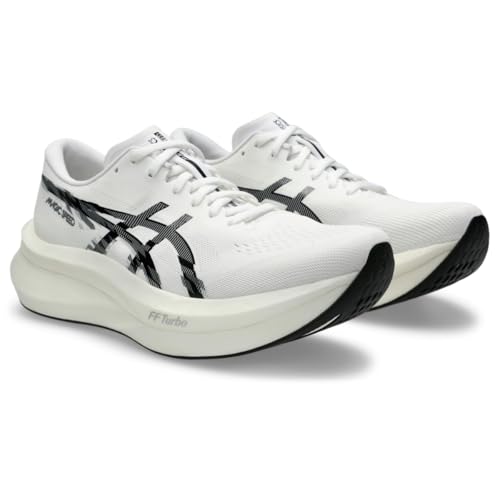 ASICS Men's Magic Speed 4 Running Shoes, 13, White/Black