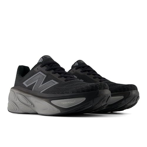 New Balance Men's Fresh Foam X More V5 Running Shoe, Black/Linen/Silver Metallic, 10