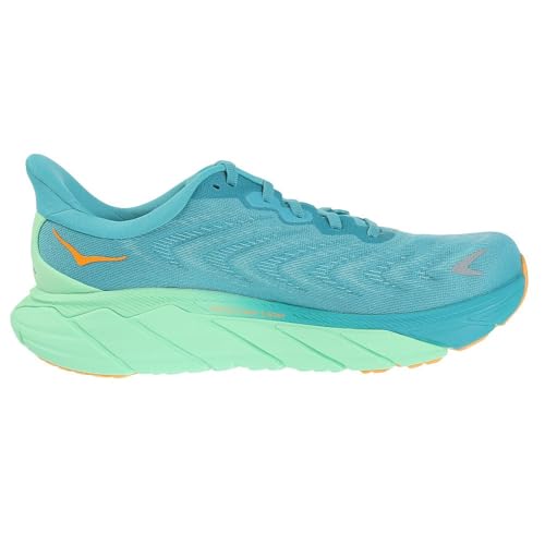 HOKA ONE ONE Mens Arahi 6 Textile Ocean Mist Lime Glow Trainers 8 US