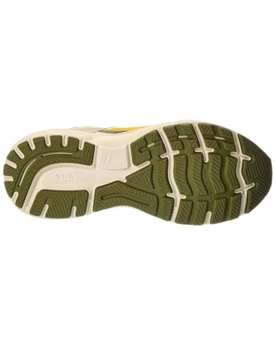 Brooks Men's Ghost 15 Neutral Running Shoe - Gray/Green/Daylilly - 8 Medium