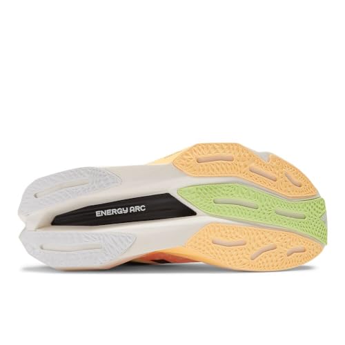 New Balance Women's FuelCell SuperComp Elite V4 Running Shoe, White/Bleached Lime Glo/Hot Mango, 5 M