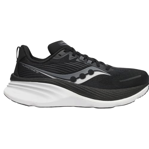 Saucony Women's Hurricane 24 Sneaker, Black/Carbon, 8.5