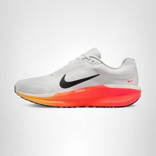 Nike Men's Winflo 11 Road Running Shoes, Summit White/Black-Bright Crimson, 9.5