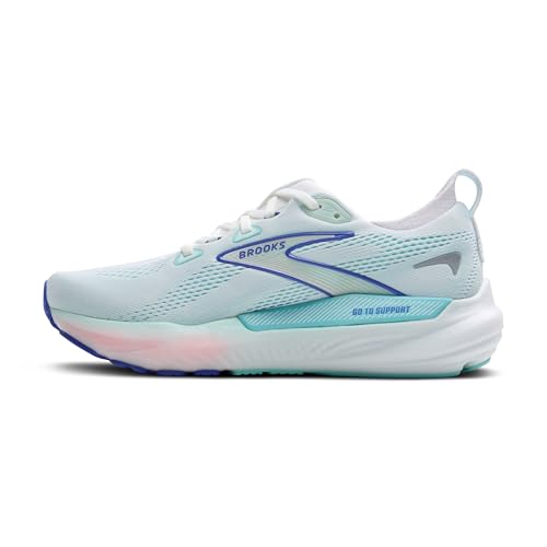 Brooks, Women, Glycerin GTS 22, White/Limpet Shell/Amparo Blue, 11.5, Medium