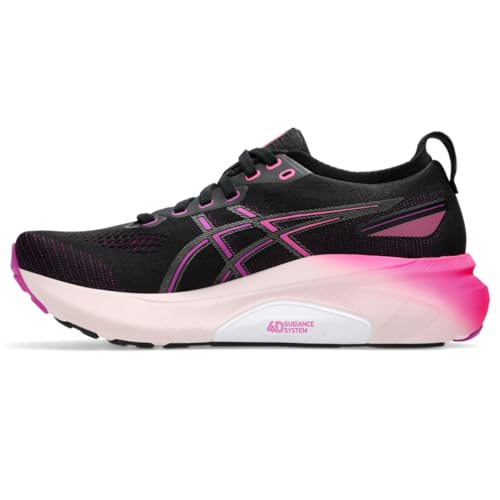 ASICS Women's Gel-Kayano 31 Running Shoes, 5, Black/Bold Magenta