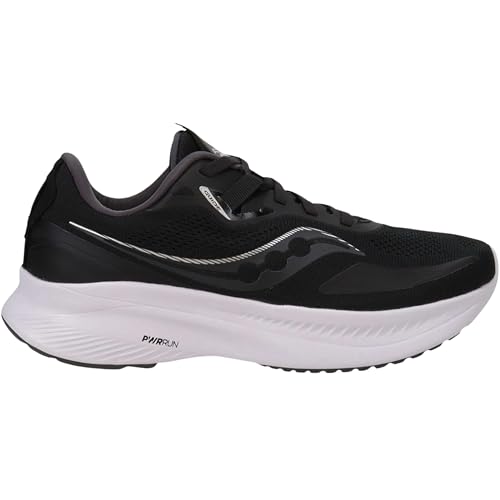 Saucony Men's Guide 15 Sneaker, Black/White, 9