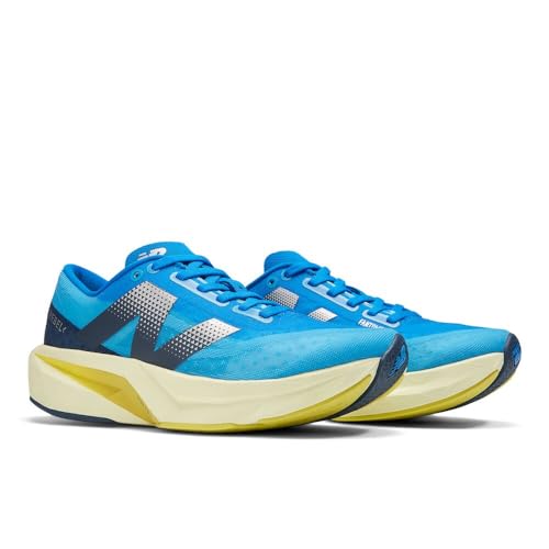 New Balance Women's FuelCell Rebel V4 Running Shoe, Spice Blue/Limelight/Blue Oasis, 5.5 M