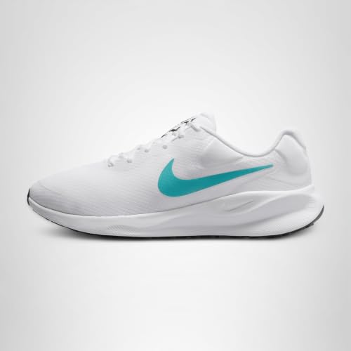 Nike Revolution 7 Men's Road Running Shoes (FB2207-103, White/Pure Platinum/Dusty Cactus) Size 11